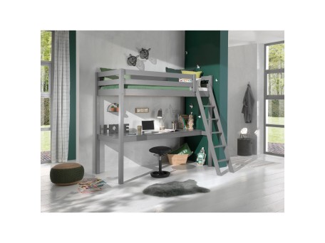 Υπερυψωμένο κρεβάτι PINO MEZZANINE με  γραφείο γκρι Υπερυψωμένο κρεβάτι PINO MEZZANINE με  γραφείο γκρι